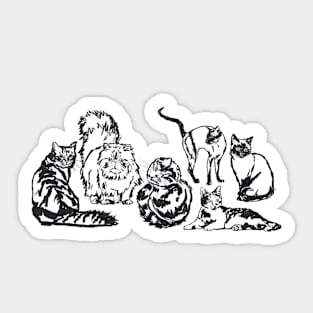 Kitty Lineup! Sticker